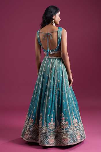 Samyukta Singhania Sequins Embroidered Tissue Lehenga Set 