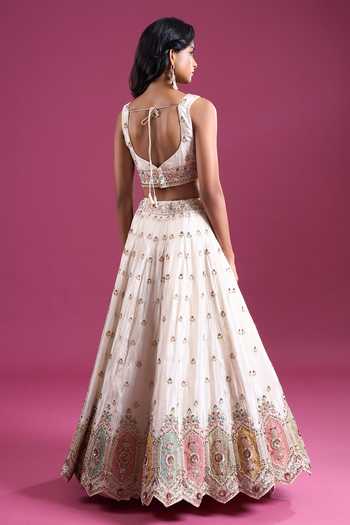 Samyukta Singhania Sequinned & Zari Embroidered Tissue Lehenga Set 