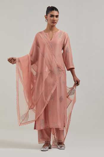 Kora Silk Chanderi Kurta & Pant Set 