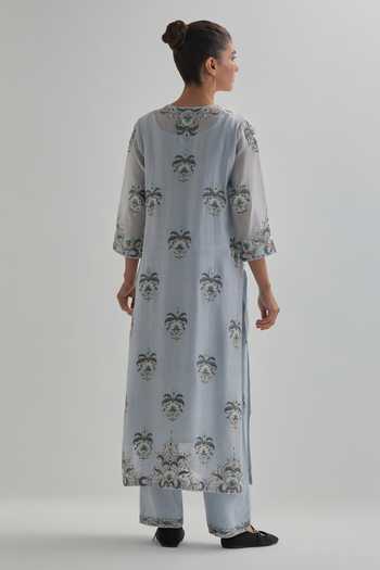 Kora Floral Butti Pattern Kurta Set 