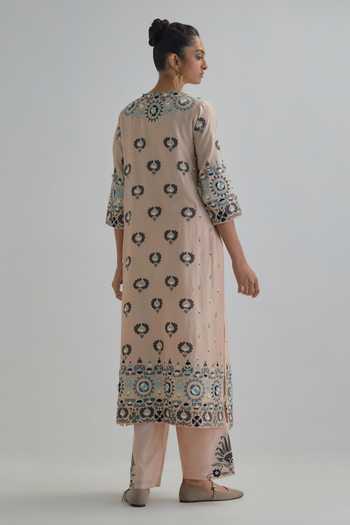 Kora Silk Chanderi Kurta Set 