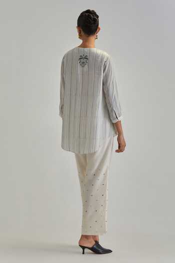 Kora Contrast Yoke Top With Pant 