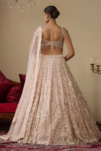 Chaashni By Maansi And Ketan Floral Sequin Embroidered Bridal Lehenga Set 