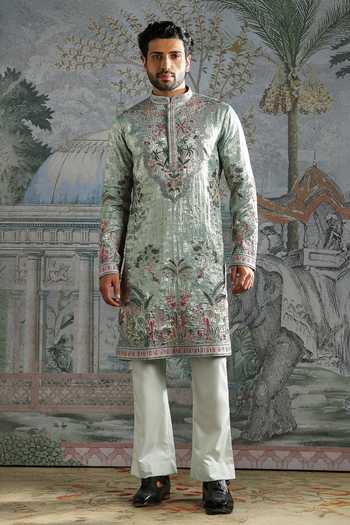 Asuka Embroidered Shimmer Georgette Kurta & Pant Set 