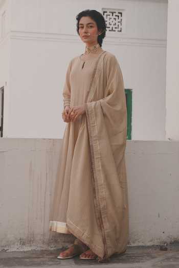 Karaj Jaipur Hand Embroidered Anarkali Set 