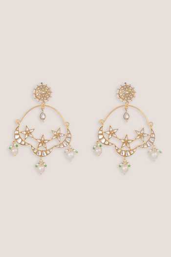 Zevar By Geeta Kundan Chandbali Earrings 