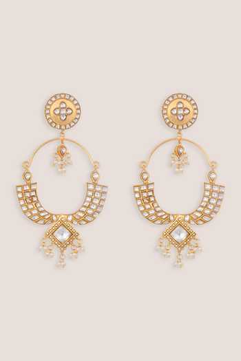 Zevar By Geeta Kundan Chandbali Earrings 