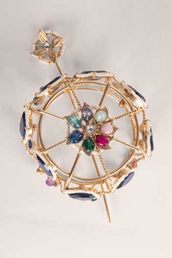 Zevar By Geeta Kundan Polki Hair Bun & Hair Pin Set 