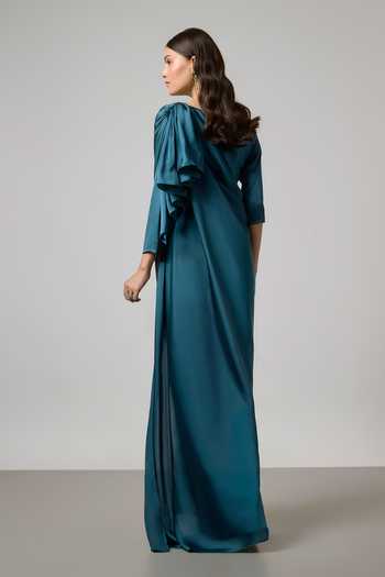 NA-KA Draped Top & Pleated Skirt Set 