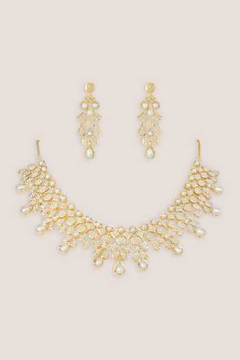 Zevar By Geeta Jadau Necklace & Earrings Set 