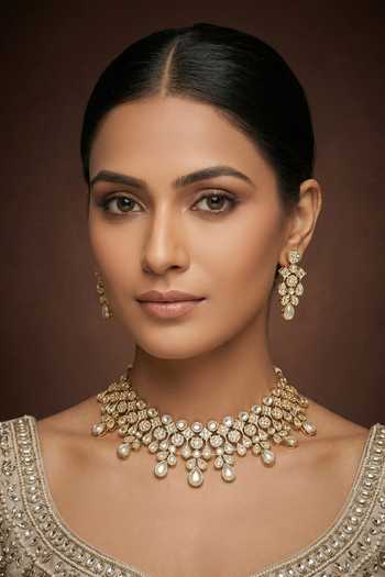 Zevar By Geeta Jadau Necklace & Earrings Set 