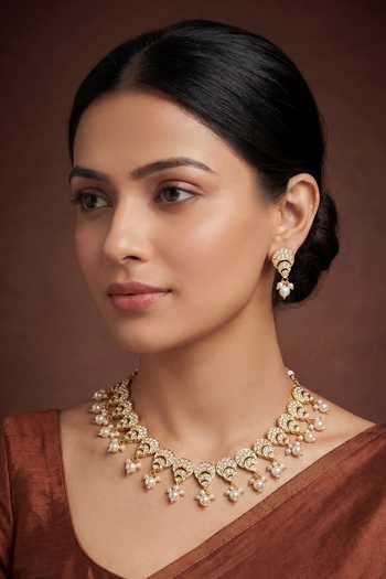Zevar By Geeta Jadau Necklace & Earrings Set 
