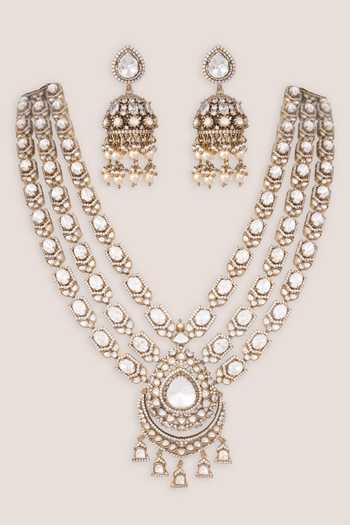 Zevar By Geeta Polki Necklace & Earrings Set 