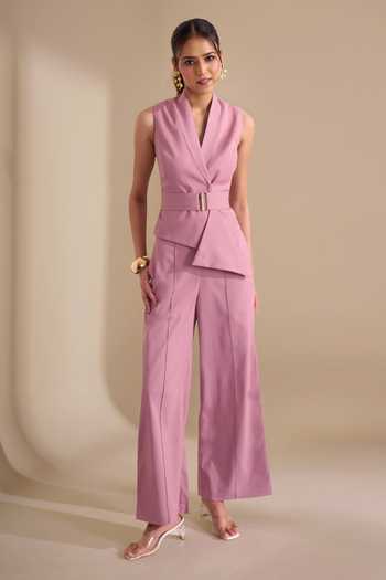 Naintara Bajaj Structured Asymmetric Waistcoat & Trouser Set 