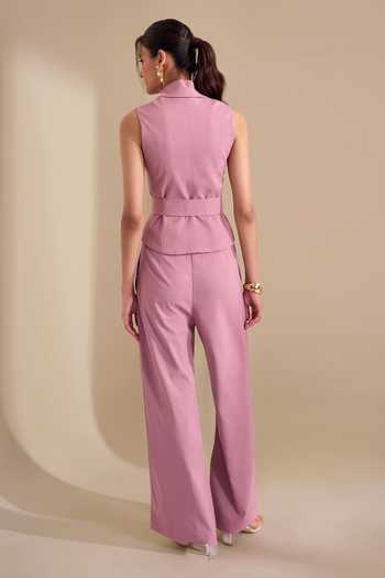 Naintara Bajaj Structured Asymmetric Waistcoat & Trouser Set 