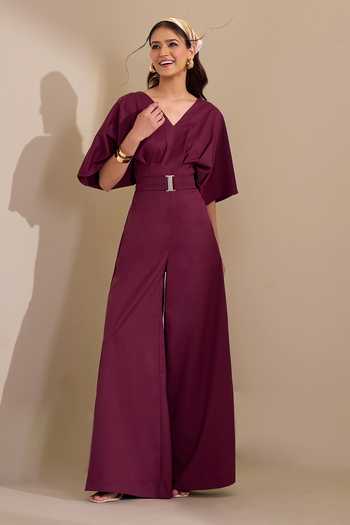 Naintara Bajaj_Wine In Motion State Jumpsuit _at_Aza_Fashions