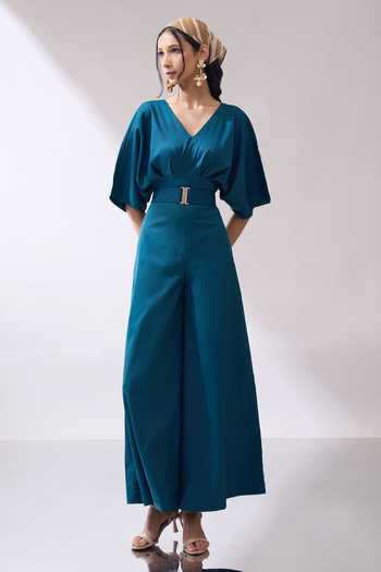 Naintara Bajaj Blue Waves Of Elegance Jumpsuit With Belt at Aza Fashions Naintara Bajaj_Blue Waves Of Elegance Jumpsuit With Belt _at_Aza_Fashions