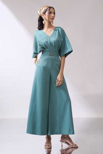 Naintara Bajaj_Green Serenity In Style Sea Jumpsuit _at_Aza_Fashions