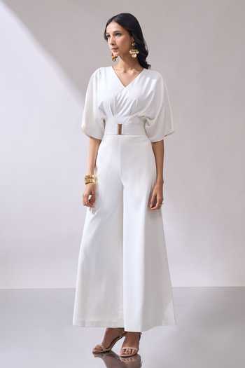 Buy_Naintara Bajaj_Ivory Grace In Motion Timeless Jumpsuit _Online_at_Aza_Fashions