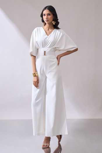Shop_Naintara Bajaj_Ivory Grace In Motion Timeless Jumpsuit _Online_at_Aza_Fashions