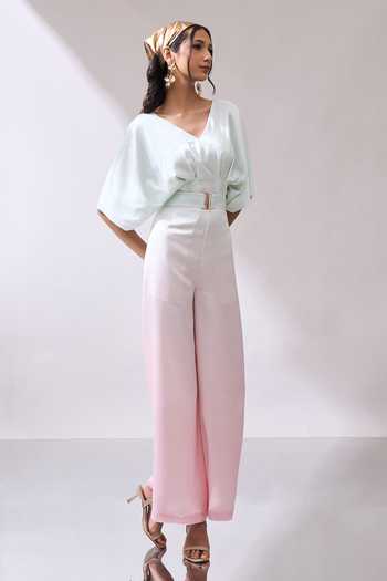Buy_Naintara Bajaj_Blush A Dream In Ombre Pastel Jumpsuit With Belt _Online_at_Aza_Fashions