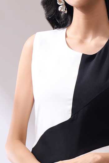 Shop_Naintara Bajaj_Black Grace In Contrast Color Block Jumpsuit 