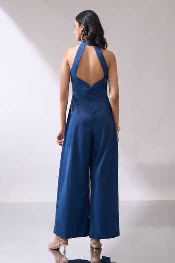 Naintara Bajaj High-Collar Slit Leg Jumpsuit 