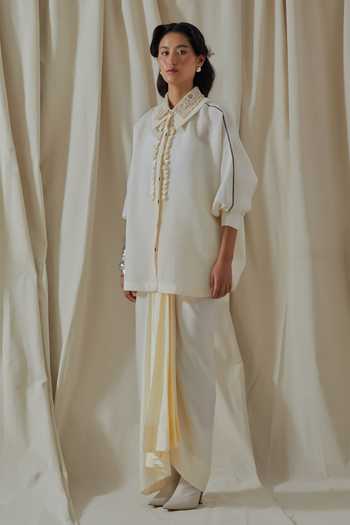 Buy_Aseem Kapoor_White Linen Collared Mandala Embroidered Shirt _Online_at_Aza_Fashions