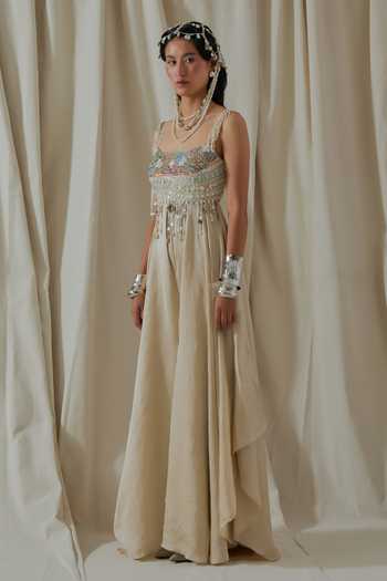 Shop_Aseem Kapoor_Beige Roohani Resham Work Jumpsuit _Online_at_Aza_Fashions