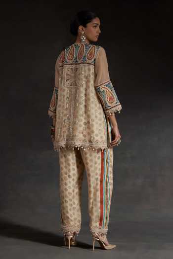 Aseem Kapoor Mitra Printed Short Kurta & Trouser Set 