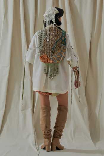 Aseem Kapoor Zuri Embroidered Gilet & Printed Shorts Set 