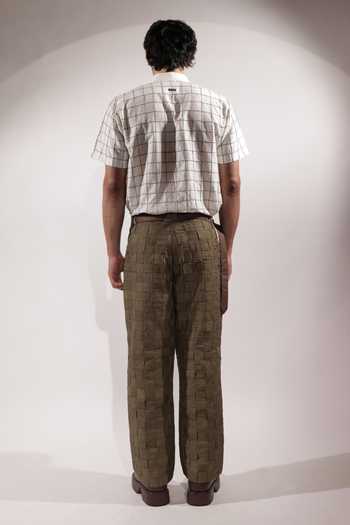 Jubinav Chadha Kantha Grid Embroidered Shirt 