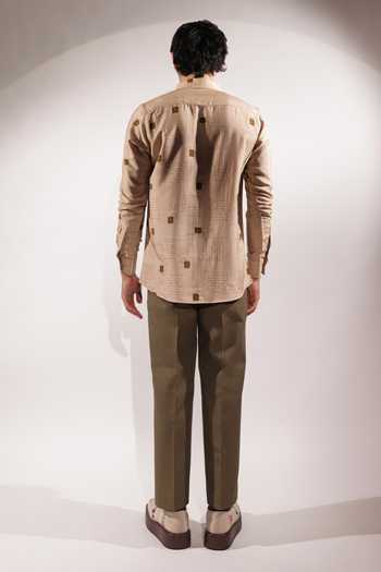 Jubinav Chadha Postcard Print Cotton Silk Shirt 