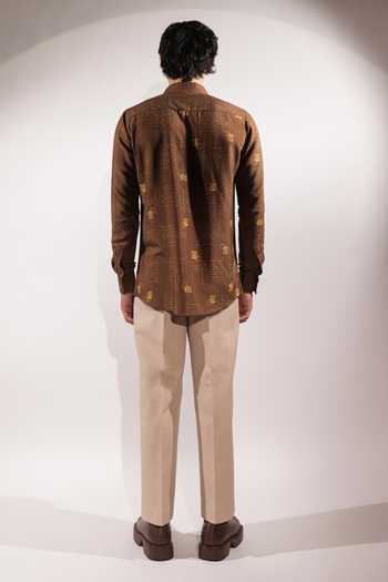 Jubinav Chadha Cotton Silk Postcard Print Shirt 