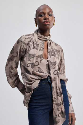 Shop_Reistor_Grey Bemberg High Neck Animal Print Shirt 