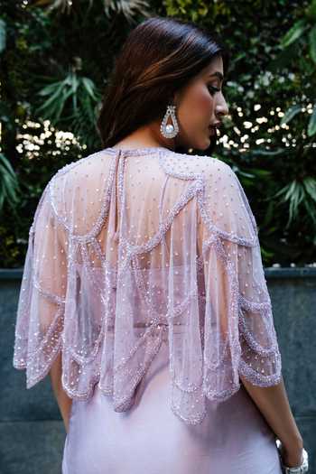 Richa Jaisinghani Label Embellished Cape & Skirt Set 