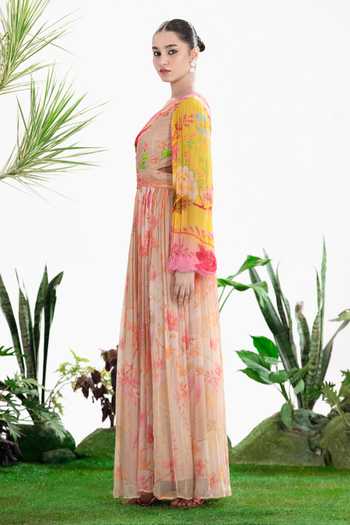 Siddhartha Bansal Pink Chiffon One Shoulder Beauty Belle Dress Online at Aza Fashions Siddhartha Bansal_Pink Chiffon One Shoulder Beauty Belle Dress _Online_at_Aza_Fashions