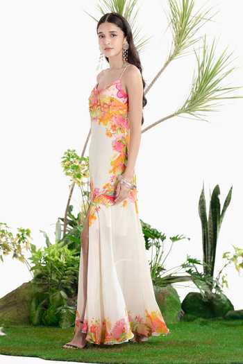 Buy_Siddhartha Bansal_Multi Color Crepe Sweetheart Neck Crazy For You Day Dress _Online_at_Aza_Fashions