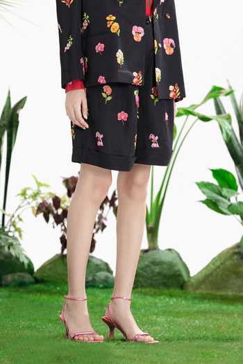 Siddhartha Bansal_Black Satin, Linen Collared Thrill Seeker Blazer Shorts Set _Online_at_Aza_Fashions
