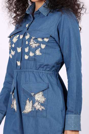 Shop_Soniya G_Blue Dori Kadai Work Denim Jumpsuit _Online_at_Aza_Fashions
