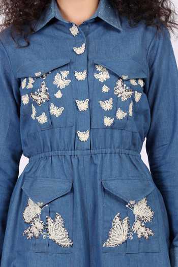 Buy_Soniya G_Blue Dori Kadai Work Denim Jumpsuit 