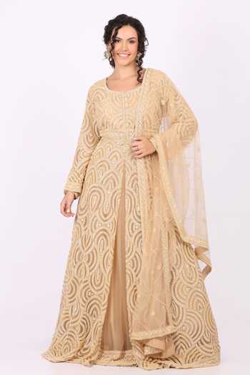 Soniya G Tonal Embroidered Anarkali With Dupatta  