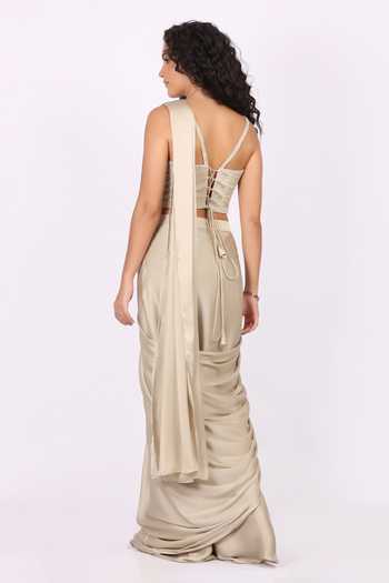 Soniya G Pre-Draped Saree & Embellished Blouse Set 