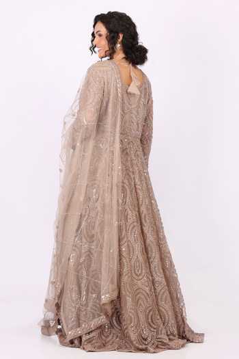 Soniya G Hand Embroidered Anarkali & Dupatta Set 
