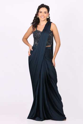 Soniya G Pre-Draped Saree & Embellished Blouse Set 