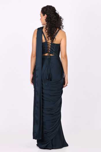 Soniya G Pre-Draped Saree & Embellished Blouse Set 