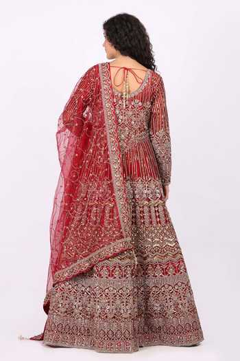 Soniya G Crystal Embroidered Anarkali Lehenga Set 