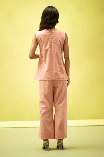 Vaani Beswal Farmhouse Handwoven Cotton Pleated Top & Pant Set 