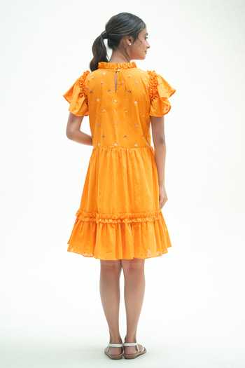 Vaani Beswal Vaara Handwoven Cotton Ruffled Tiered Dress 