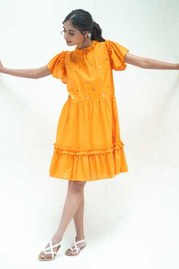 Vaani Beswal Vaara Handwoven Cotton Ruffled Tiered Dress 